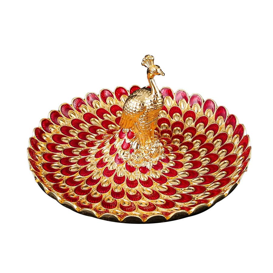 Fruits Serving Tray Peacock Fruit Bowl Snack Dish Cookie Appetizer Bowl Decorative Dry Fruit Bowl for Home Holiday Decoration