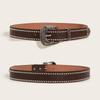 Y2k PU Leather Waistband Gothic Pin Buckle Belt Vintage Western Cowboy Belt