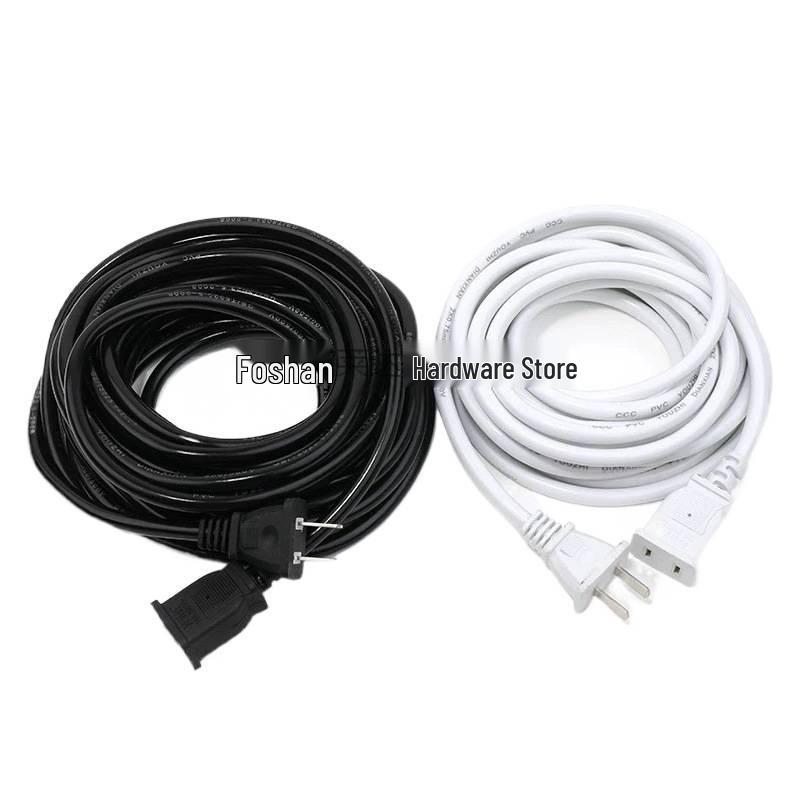 Copper Dual-Core Power Cord with Plug and Socket for Mobile Phone or Fan Extension