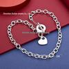 925 Silver Heart Pendant Necklace with Central TO Buckle