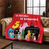 Cartoon Les Barbapapa Barbamama Family 3D Flannel Blanket,Warm and Cozy Soft Throw Blanket for Home Bedroom Bed Sofa Cover Kids
