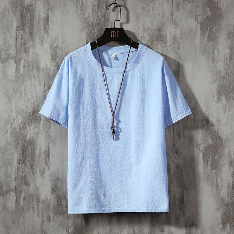 Summer Short-sleeved T-shirt Men's Solid Color Men's Loose Casual Half-sleeved Bottoming Shirt T-shirt Men