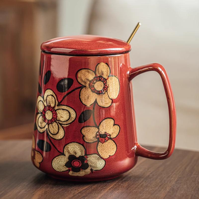 Office Large Mug Chinese Style Hand-painted Mug Ceramic Cup