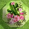 1pc Cactus Flowers Automatic Folding Umbrella, Heavy Duty 8 Rib Iron Frame,  Suitable for Travel, Daily Use, Birthday, Decor Gift M0104049
