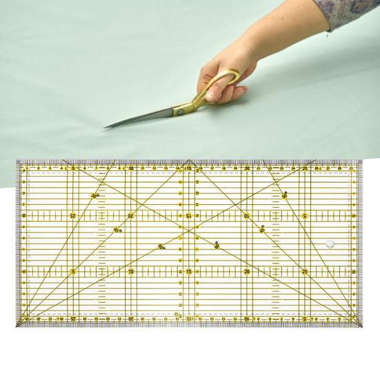 Sewing Ruler Precise Anti-slip Acrylic Sewing Quilting Cutting Ruler for Household