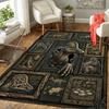 Dinosaur Fossil Exhibition Pattern Rug Floor Mat for Living Room or Bedroom Soft and Comfortable Carpet a Gift for Birthday and Holiday.