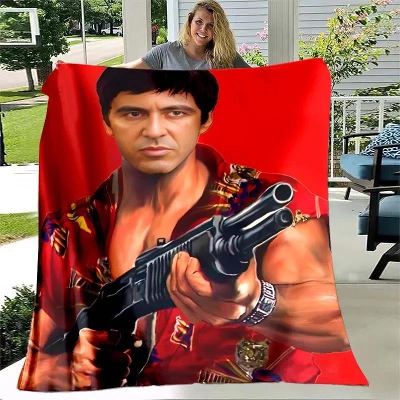 3D Scarface movie pattern printed blanket living room bedroom home decor picnic blankets for children's room bed birthday gift