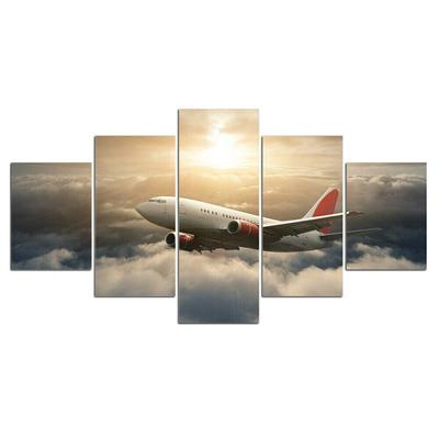 5 Stücke Flugzeug Reise Flugzeug Sonne Dekor Leinwand Wand Kunst Home Decor 5 Panel Raum Dekor Abstrakte Bilder Gemälde HD drucken