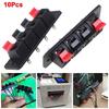 10 buc. Conector cu arc cu polaritate roșu-negru, 4 poziții, terminal cu eliberare prin apăsare pentru cablajul audio al mașinii