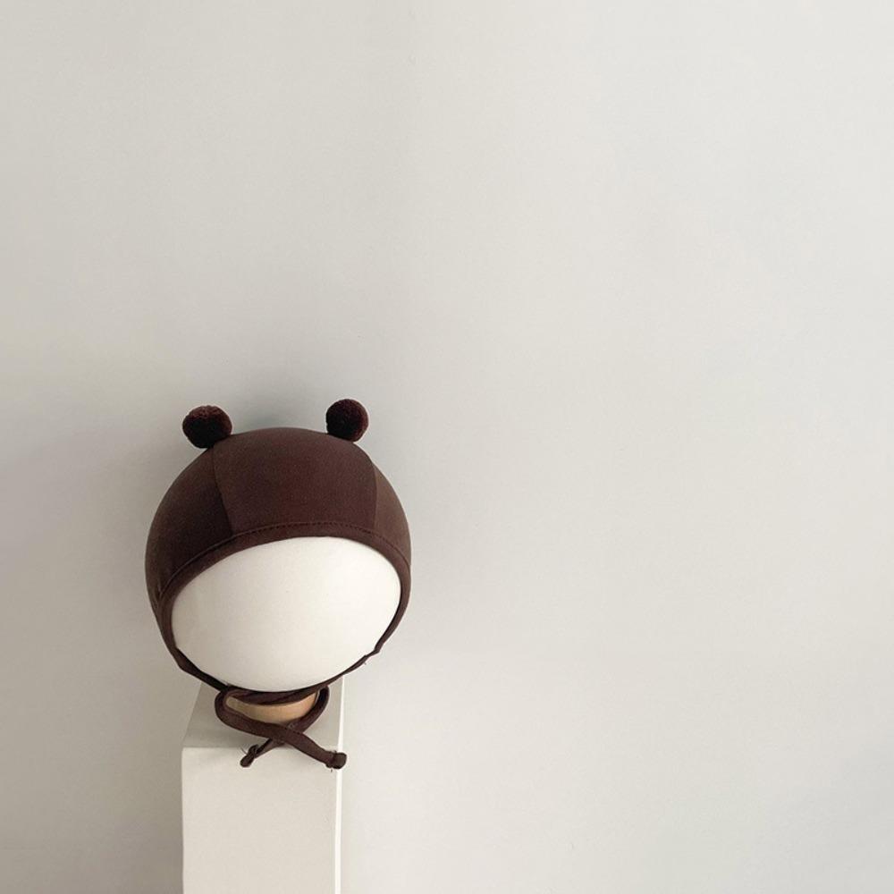 

No Brim Baby Bear Ear Protection Hat Thin Windproof Newborn Infant Hats Children s Cap Boys Girls кофейный