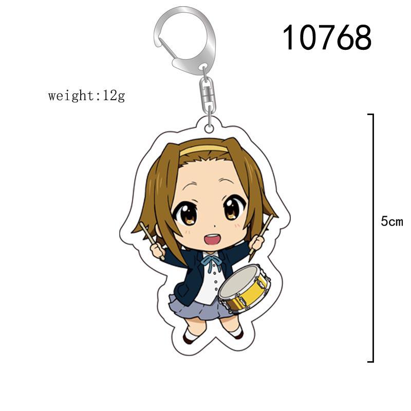 K-ON! Acryl-Schlüsselanhänger und Taschenanhänger mit Yui, Tsumugi und Azusa. 5cm beige