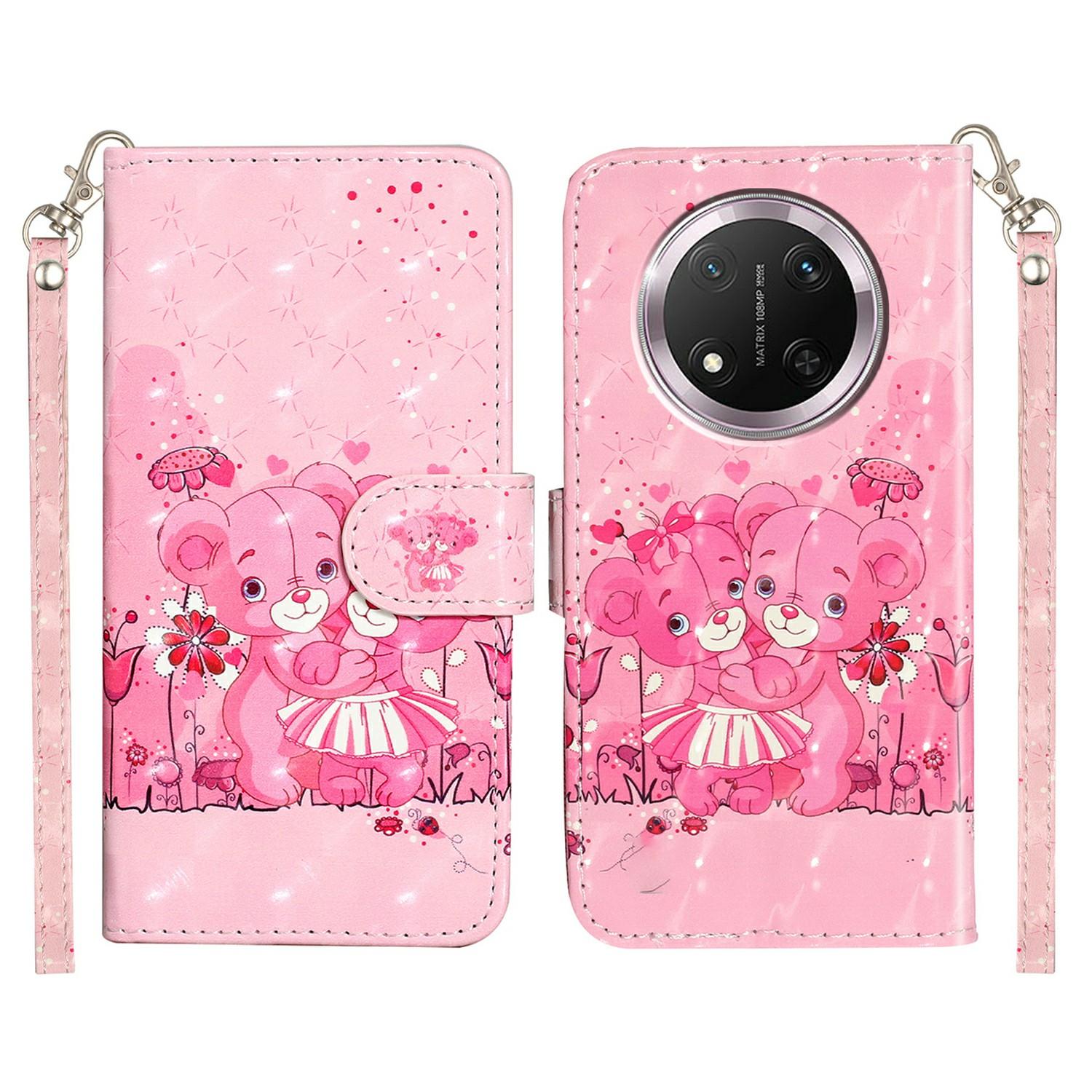 

Чехол-кошелек для Honor X9c 5G/Magic7 Lite 5G/X60 Pro 5G с 3D-принтом, кожаный чехол для телефона Bears