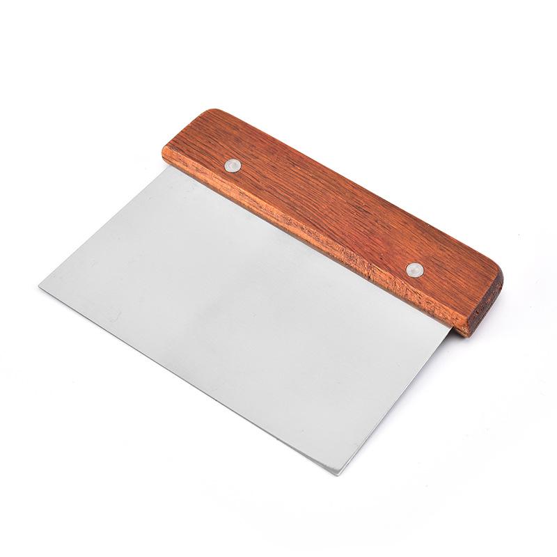 

Резак для теста из нержавеющей стали с деревянной ручкой - Многофункциональный инструмент для выпечки и скребок для рисовой лапши