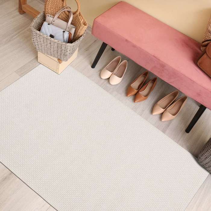 Living Room/hallway Outdoor/indoor Rug Jute Look White 80x150