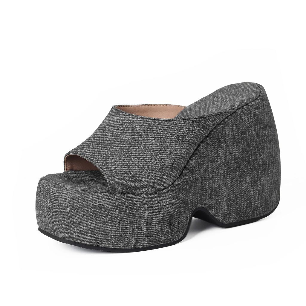 Krazing Pot Polyurethane Summer Size 43 Women Platform Super High Heels Women Peep Toe Waterproof Sandals