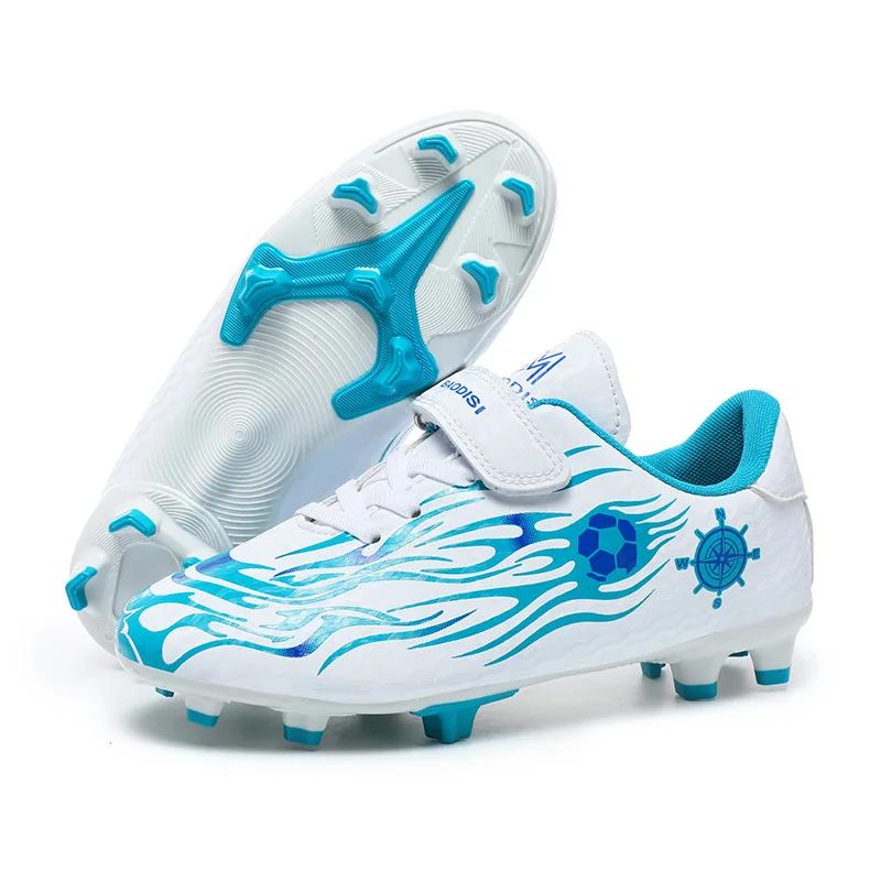 Outdoor Golden Children's Football Training Shoes AG/TF Soccer Cleats Kids Boys Quality Football Boots for Children Futsal Shoes