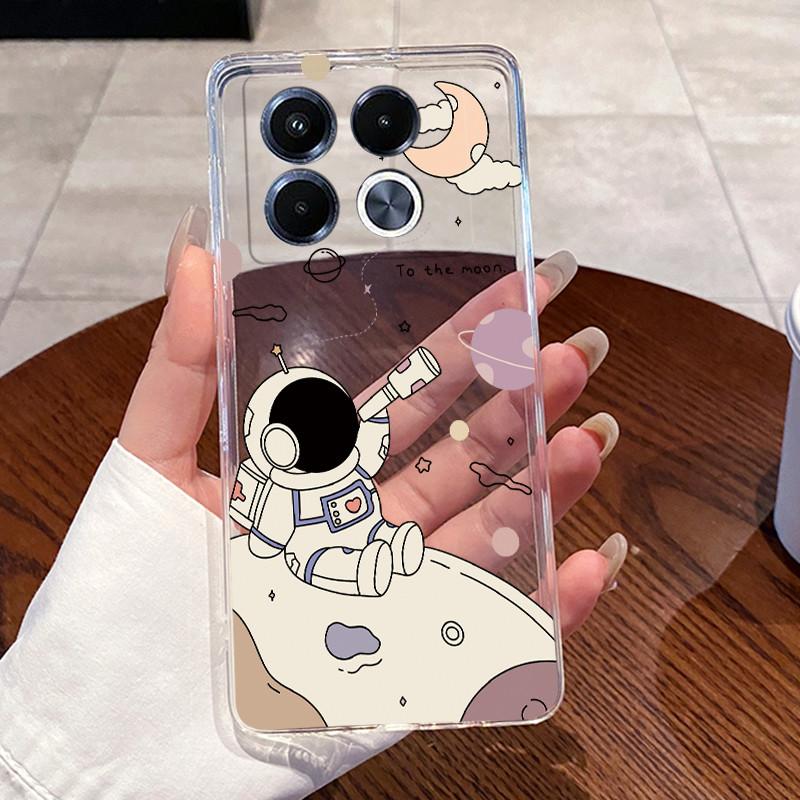 Jelly Casing For Infinix Note 40 5G X6851 X6852 Fundas Capa Clear Silicone Soft TPU Back Cover Cute Cat Rabbit Heart Phone Case