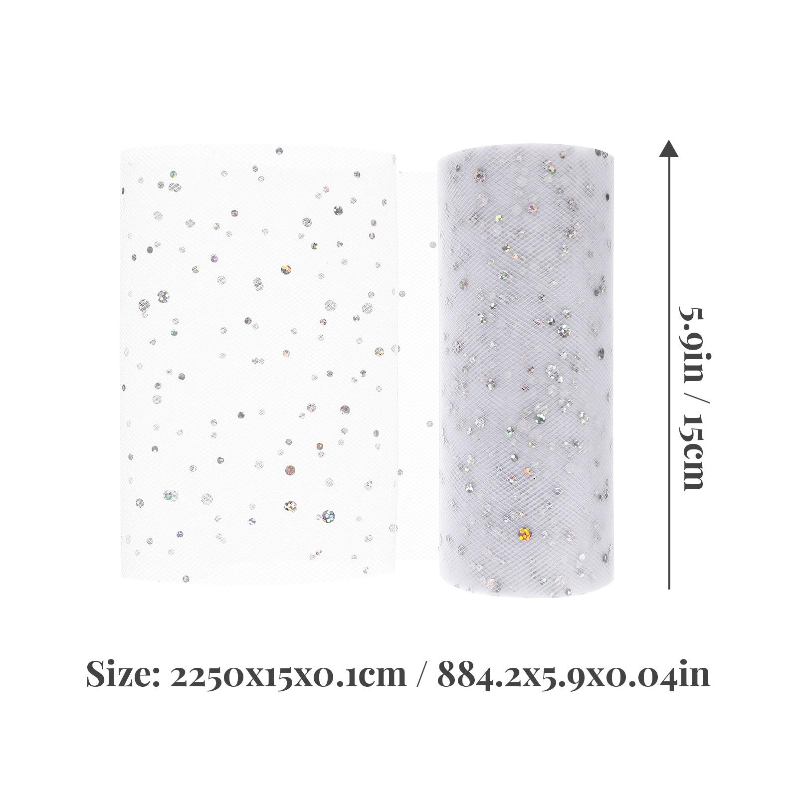 

1 Roll Glitter Tulle Roll Premium Gauze Fabric Spool for DIY Tulle Ribbon Gift Wrapping Wedding Party Decoration Craft Making other белый