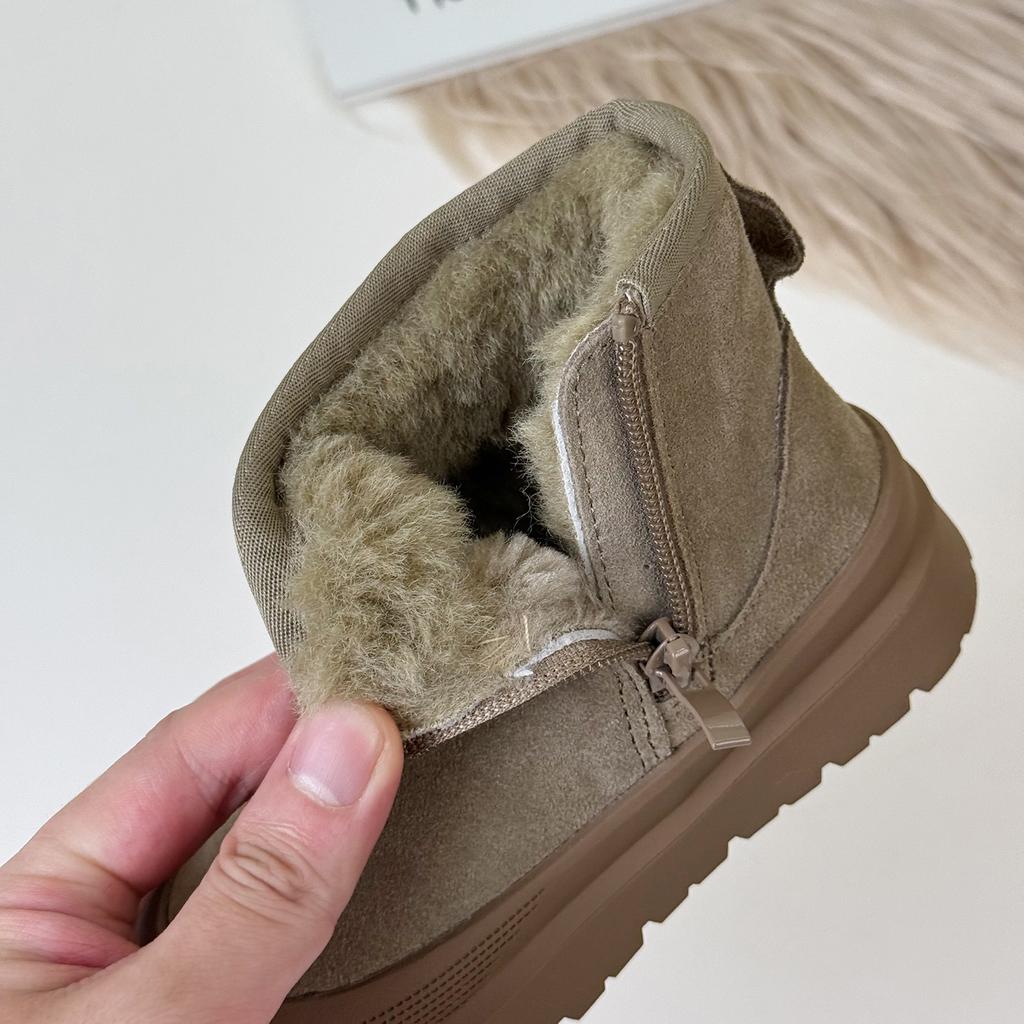 Children's Baotou Snow Boots Frosted Leather Large Cotton Boots Fleece Thickened Boys and Girls Cotton Boots