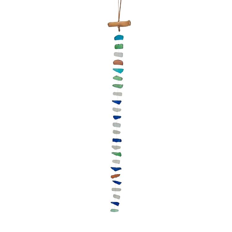 

Friendly Sea Glass Wind Chimes With Wooden Detail For Relaxing Sounds Beach Room Decors for Home Indoor or Outdoor 1