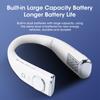 Portable Cooler Fan Hanging Neck Fan USB Bladeless 4000mAh Rechargeable 720 Degree Neckband 4 Air Outlet Fan Handheld Fan