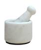 KLEO 2.5" Diameter White Marble Stone Mortar and Pestle Set Spice, Medicine Pill Crusher Masher - Small Size