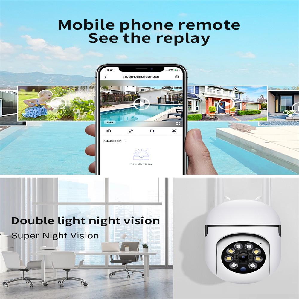 Wireless Security Camera Outdoor Home 360° Panoramic 2.4GHz WiFi 1080P Dome Cam