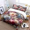 Blooming With Elegant Flowers Duvet Cover Set With 3D Printing Design Soft Polyester Bedding Set All-Season Comfort For Gifts