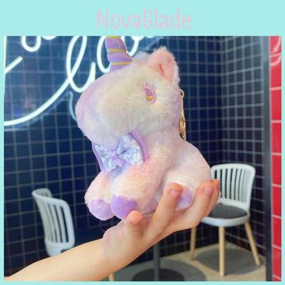 Porte-clés Peluche Licorne Avec Décoration Nœud Et Couleurs Vives Pour Enfants Et Collectionneurs