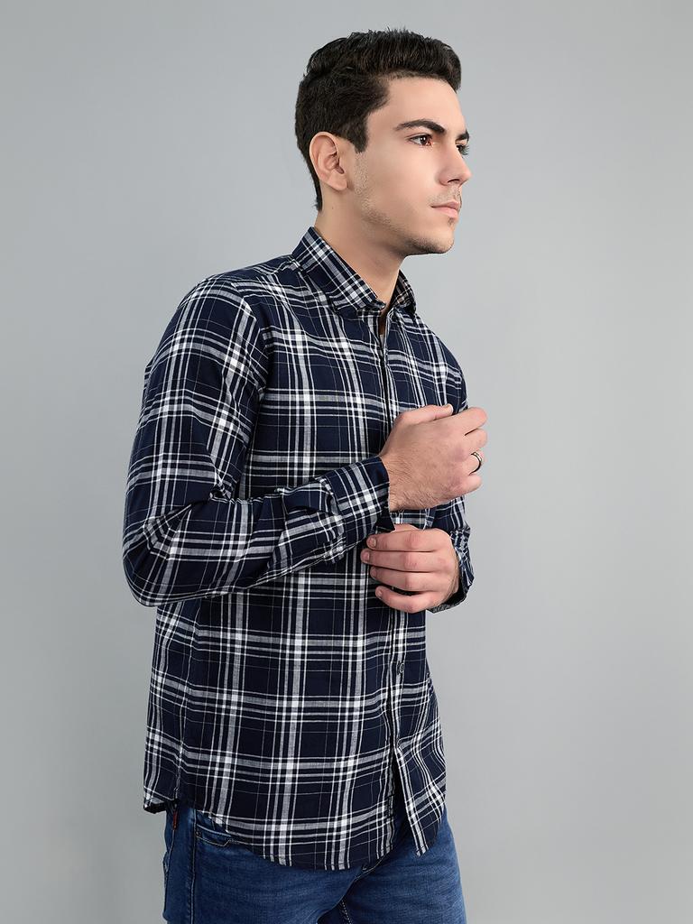 MONTE CARLO Men's Regular Fit Check Full Sleeve Shirt