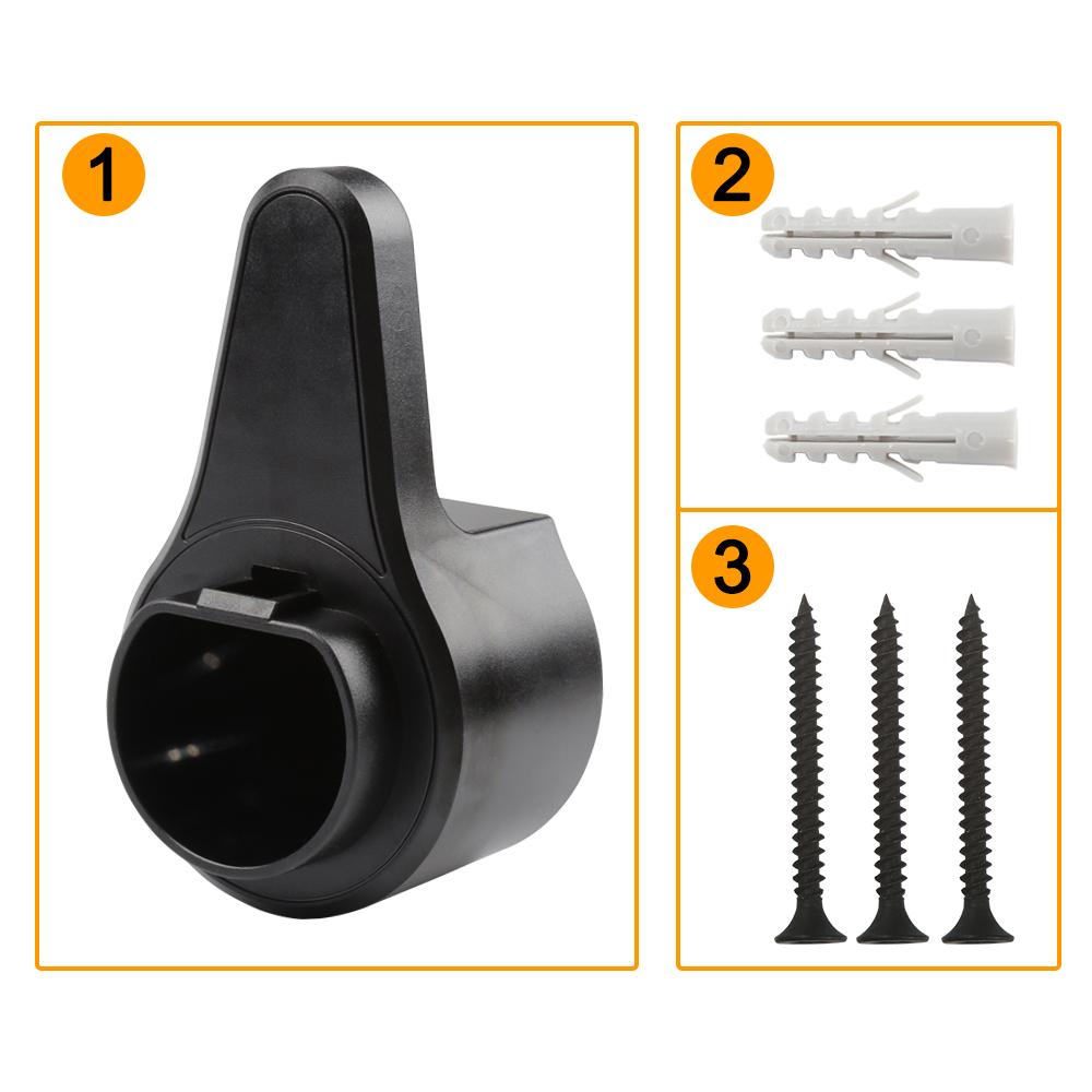 EV Type 1 J1772 Charger Holder for Electric Car Charging Cable Connector Socket Plug Wallbox Mount EV Charger Stand