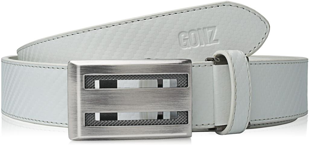 GONZ Golf Stylish and Plus White Men's Belt, Stylish, Adjustable, Sizes,