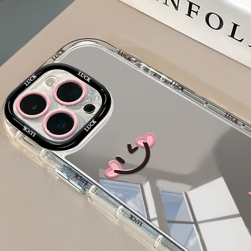 Applicable To iPhone11 Mirror Mobile Phone Case Apple 11promax English P11 Creative 11 Oil Painting Simple Smiley Face