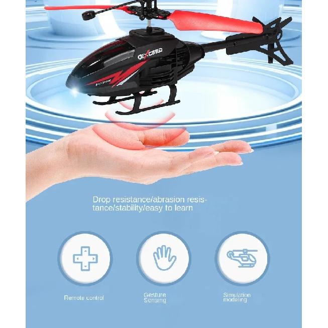 Rc Aircraft Remote Control Helicopter 2 Channel Gesture Control Suspension Helicopter Aircraft Model Toy with Light Toy for Boys