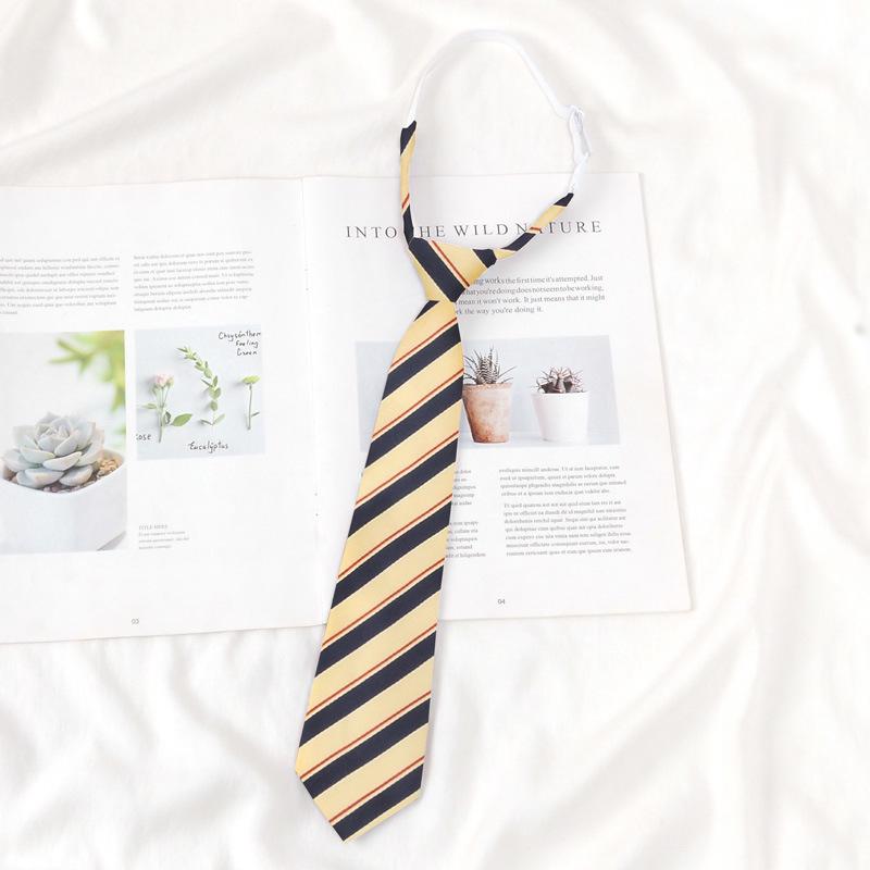 Women's Red Stripe No-Iron Japanese Academy Style Bow Tie Shirt Accessory