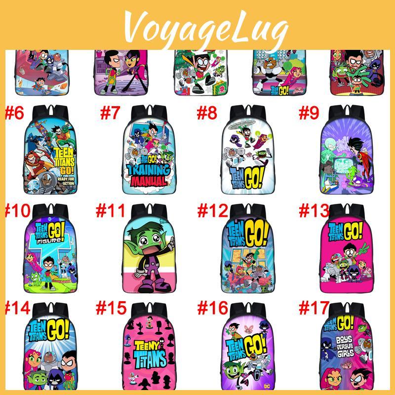 Teen Titans Go Kids Cartoon Backpack With Large Capacity And Smooth Zipper