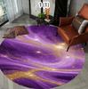 Round Purple Starry Sky with Gold Speckles Pattern Area Rug Dreamy Cosmic Print Carpet for Living Rooms Bedrooms Cozy Spaces