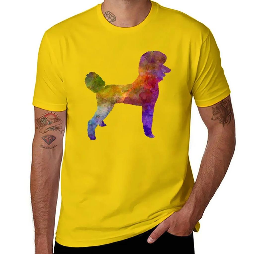 Poodle 01 In Watercolor T-Shirt Oversizeds Summer Clothes Tees Boys Whites Men's T-shirts