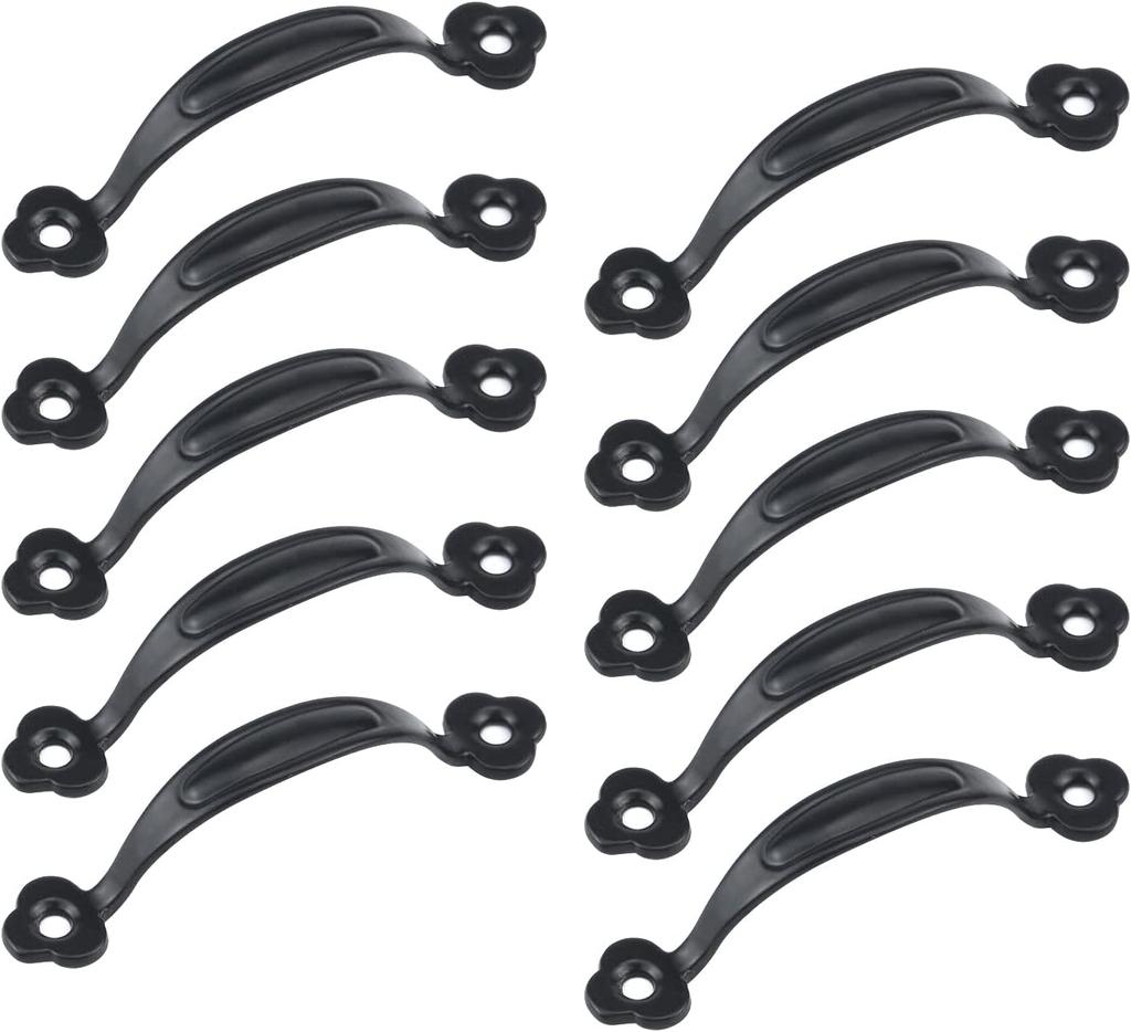 2.6-Inch (6.6cm) Cabinet Hardware Handle Pull, Zinc Alloy Sliding Door Handles for Gates Cabinet Drawer Door, Black, Pack of 10