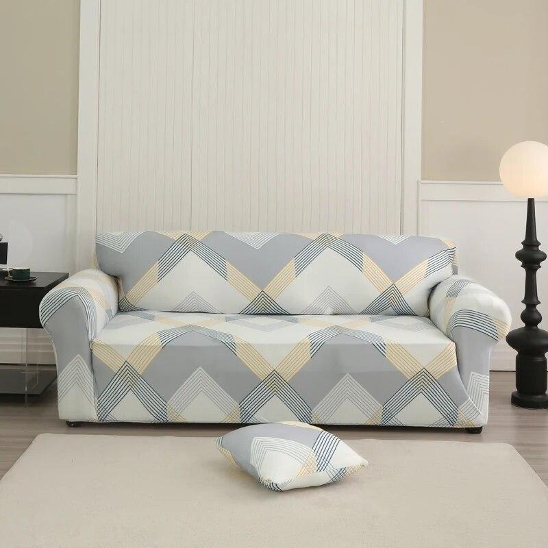 Geometric Sofa Slipcovers Elastic Sofa Cover for Living Room Sectional Corner L-shape Chair Protector Couch Cover 1/2/3/4 Seater