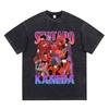 Anime Akira Vintage Washed T Shirt 90s Science Fiction Movie Shotaro Kaneda Short Sleeve T Shirts Cotton Casual Loose T-shirts