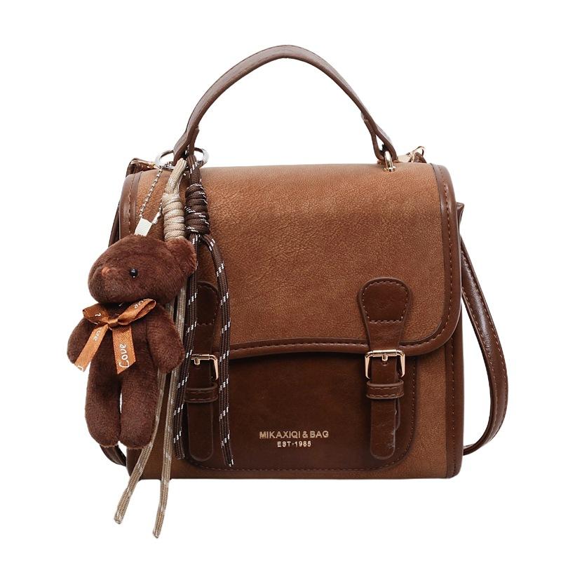 Schoolbag Korean version niche retro backpack women's 1011 spring new high-value simple casual portable small square bag women