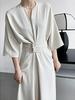 LUXI Commuter Sleeveless Vest Dress - Women's Loose Fit with Round Neck and Drape Straight Skirt, Style 3622.