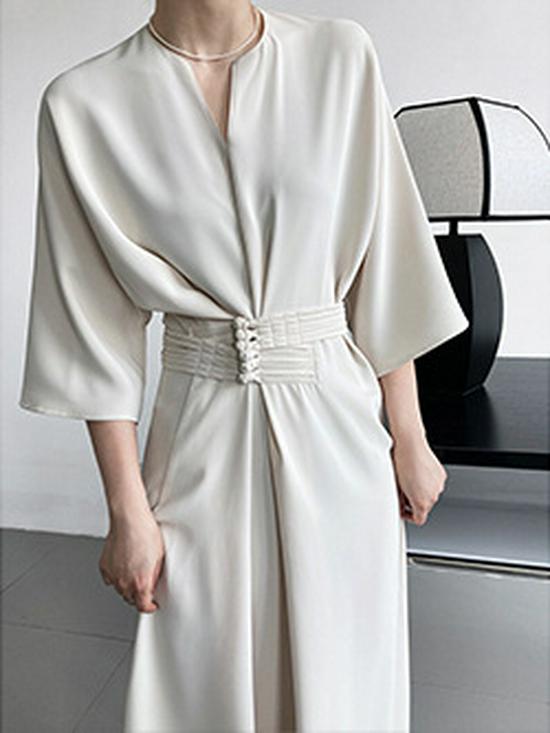 LUXI Commuter Sleeveless Vest Dress - Women's Loose Fit with Round Neck and Drape Straight Skirt, Style 3622.