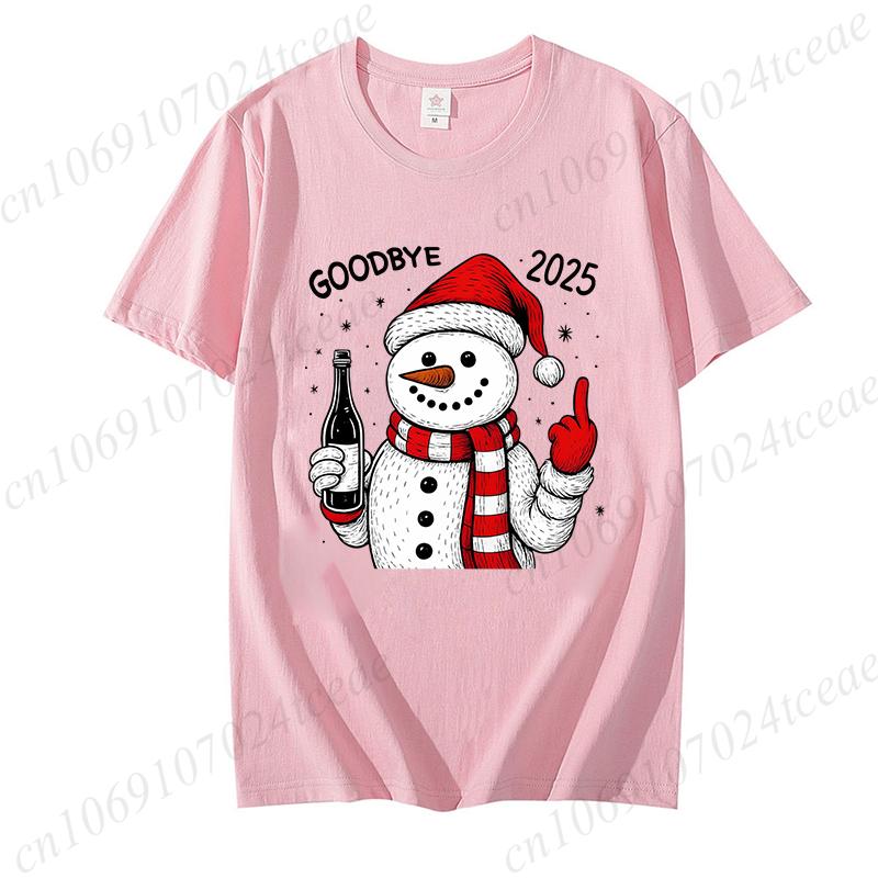 

Christmas Snowman Printed Short Sleeved 2026 New Fashionable Casual Women s T-shirt XXS