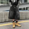 American High Street Wide-leg Seven-point Jeans Summer Retro Washed Old Jeans Fashion Trendy Men and Women