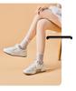2025 Autumn Women's White Cowhide Leather Platform Sneakers - Height-Boosting German-Style Casual Shoes