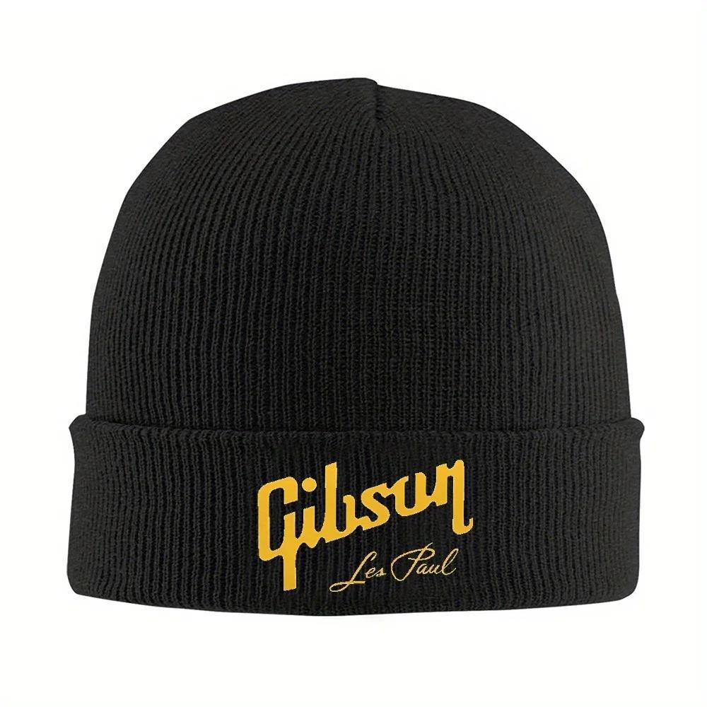 Neuer 1 Stück Hiphop Gibson Les Paul Hut Herbst Winter Mützen Skimütze Unisex Strickmützen One Size black