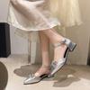 Fashion Spring New Baotou Slippers for Women Fashion Pointy Shallow Mouth Butterfly Knot Hollow-out Line with Non-slip Low Heels