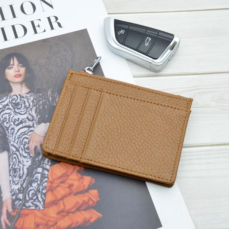 Men's Women Genuine Leather Bifold Wallet Multi Card Slots Accordion Zipper Coin Pocket Anti-theft Short Purse